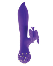 Bling Crystal Butterfly Dual G Vibe - Purple